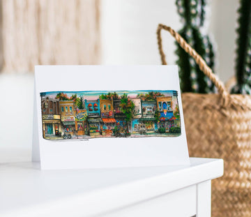 Mount Pleasant & Bayview Card Box Set - Handmade Canadian greeting card featuring unique colorful Mount Pleasant & Bayview street scene, perfect gift.