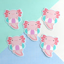Axolotl in Floatie Vinyl Sticker-4