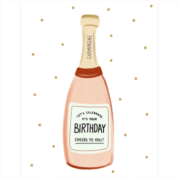 Birthday Champagne Illustrated Card - 0