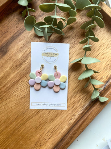 Pastel Daisy - Polymer Clay Earrings  - 0