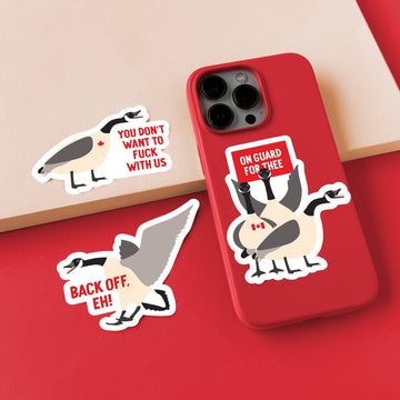 On guard for thee Canadian geese vinyl sticker - 0