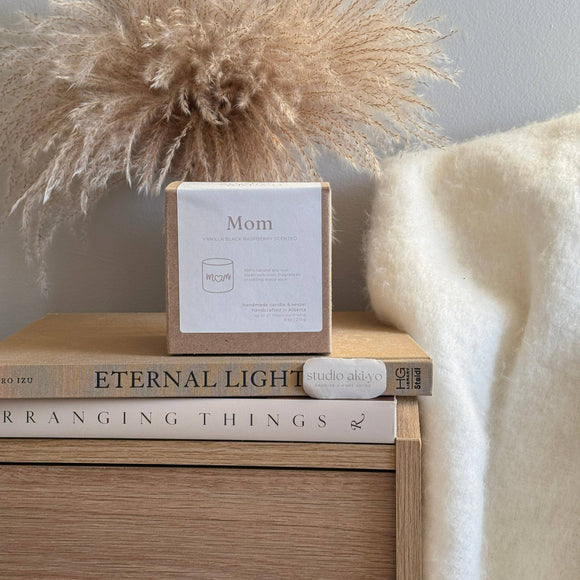 MOM Vanilla + Black Raspberry Soy Candle