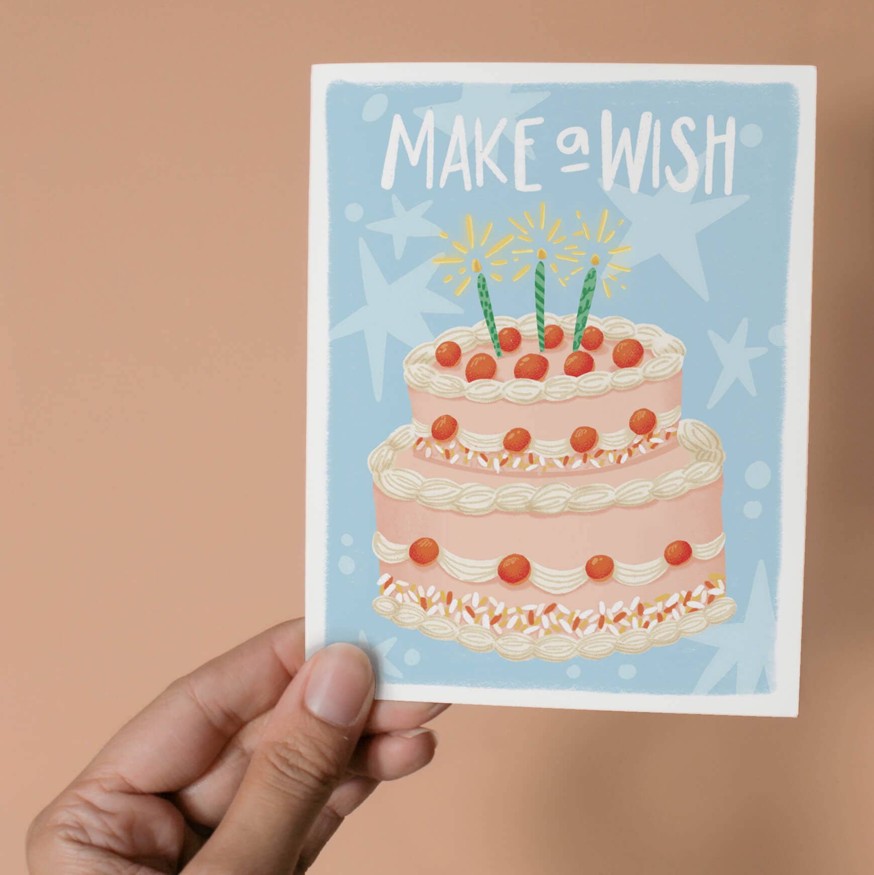 Make a Wish - Illustrated Birthday Card - 0