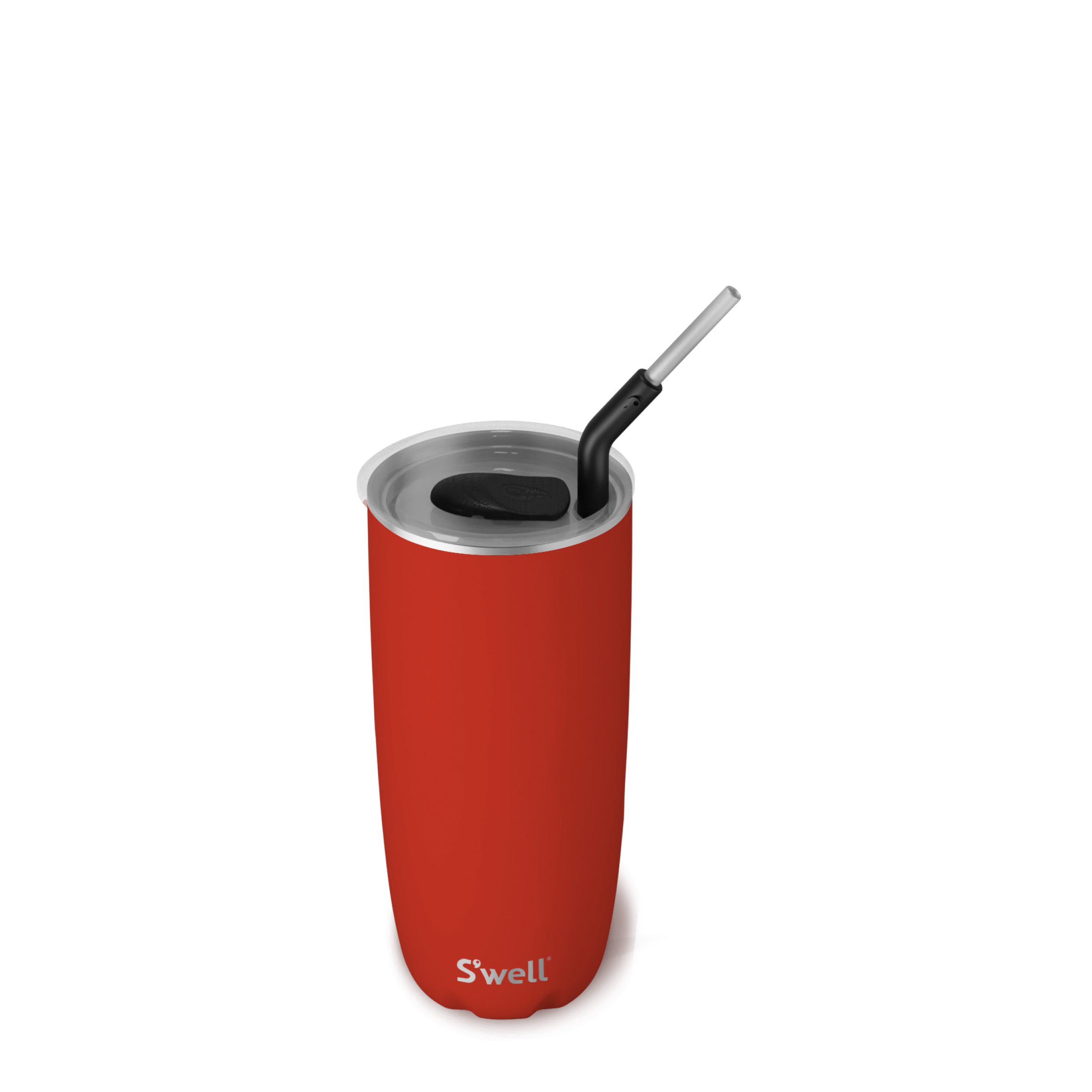 24oz Poppy Red Tumbler with Straw