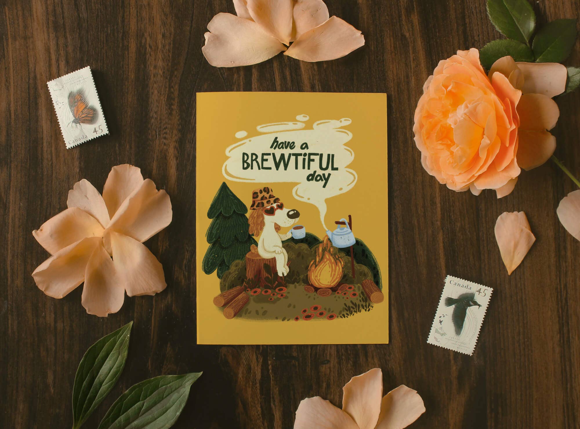Camping Dog Brewtiful Day - Illustrated Everyday Card - 0