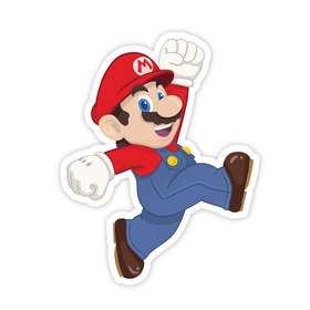 Super Retro Mario - Video Game Vinyl Sticker