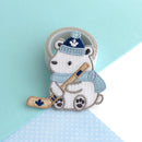 Polar Bear Playing Hockey Embroidered Patch - Maple Leaf Hat-5