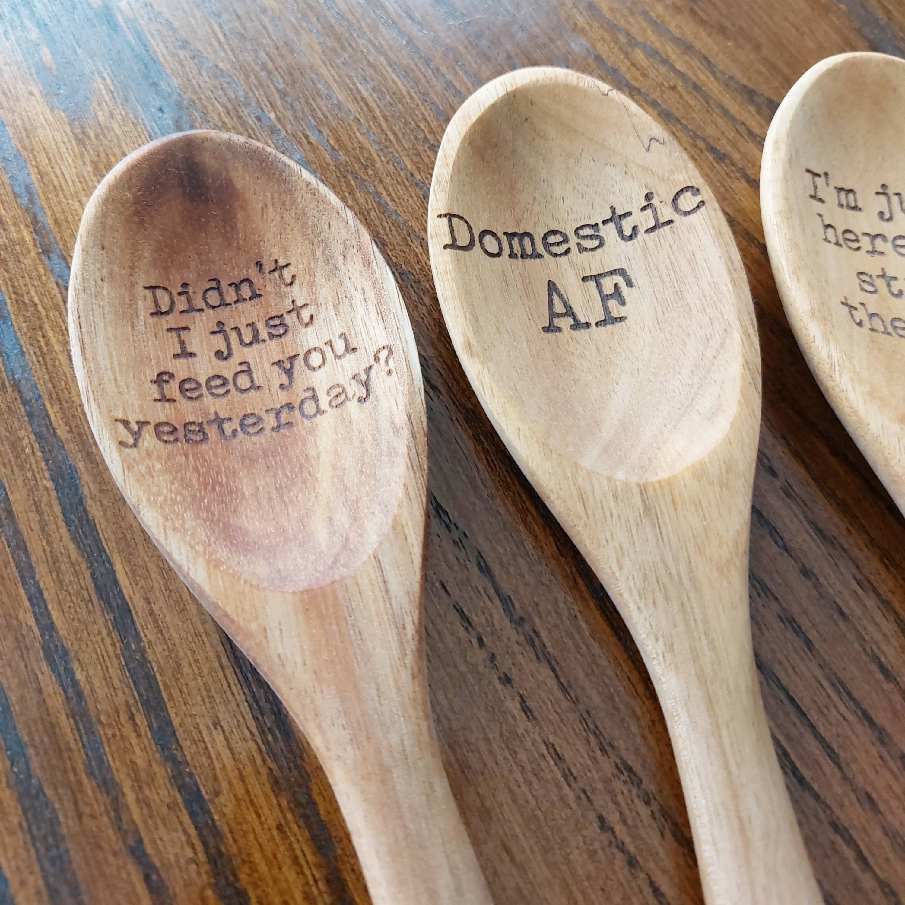 Funny Humor Laser Engraved Wooden Spoon