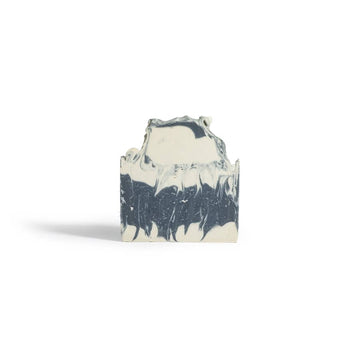 Cashmere Soap Bar - Handmade Cashmere Soap Bar with creamy white and charcoal swirls, unique Canadian gift.