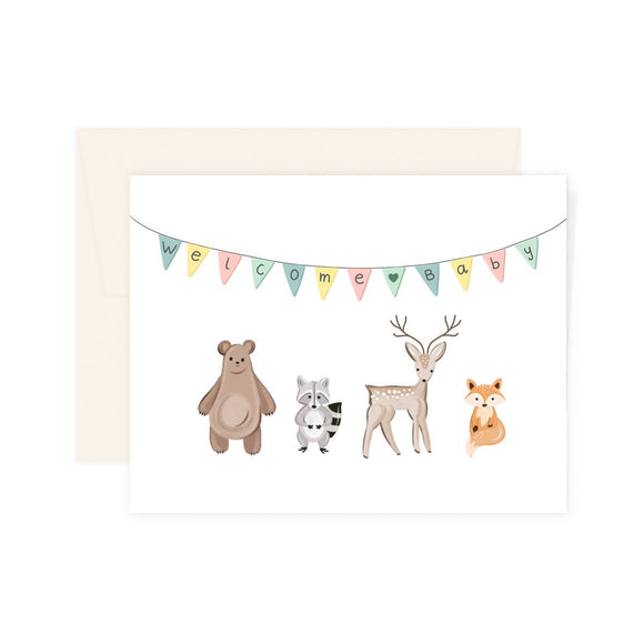 Animals Welcome Baby Card