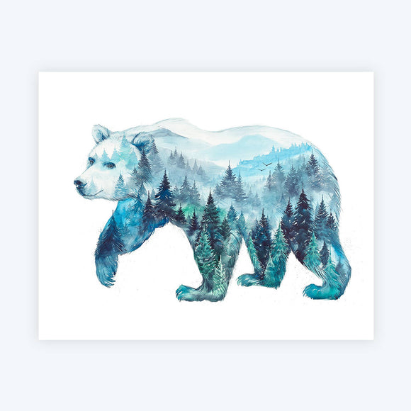 "Mountain Bear" Watercolor Art Card