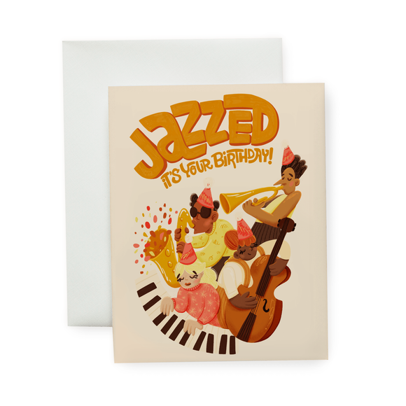 Jazzy Birthday - Illustrated Birthday Card