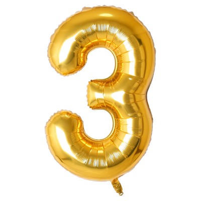 34" Number Helium Balloons (gold, silver and rainbow)