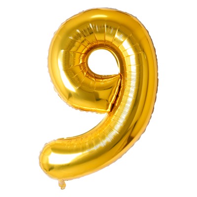 34" Number Helium Balloons (gold, silver and rainbow)