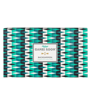 Backgammon - Handmade Canadian backgammon set with blue, black, and white geometric pattern, perfect unique gift.