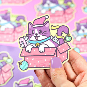 Holiday Kitty Vinyl Sticker