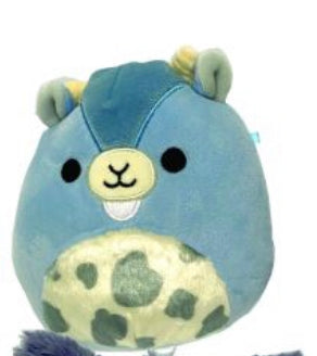 Blue beaver with cow print belly