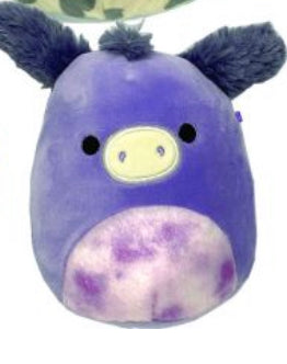 A purple cow with a tie-dye belly