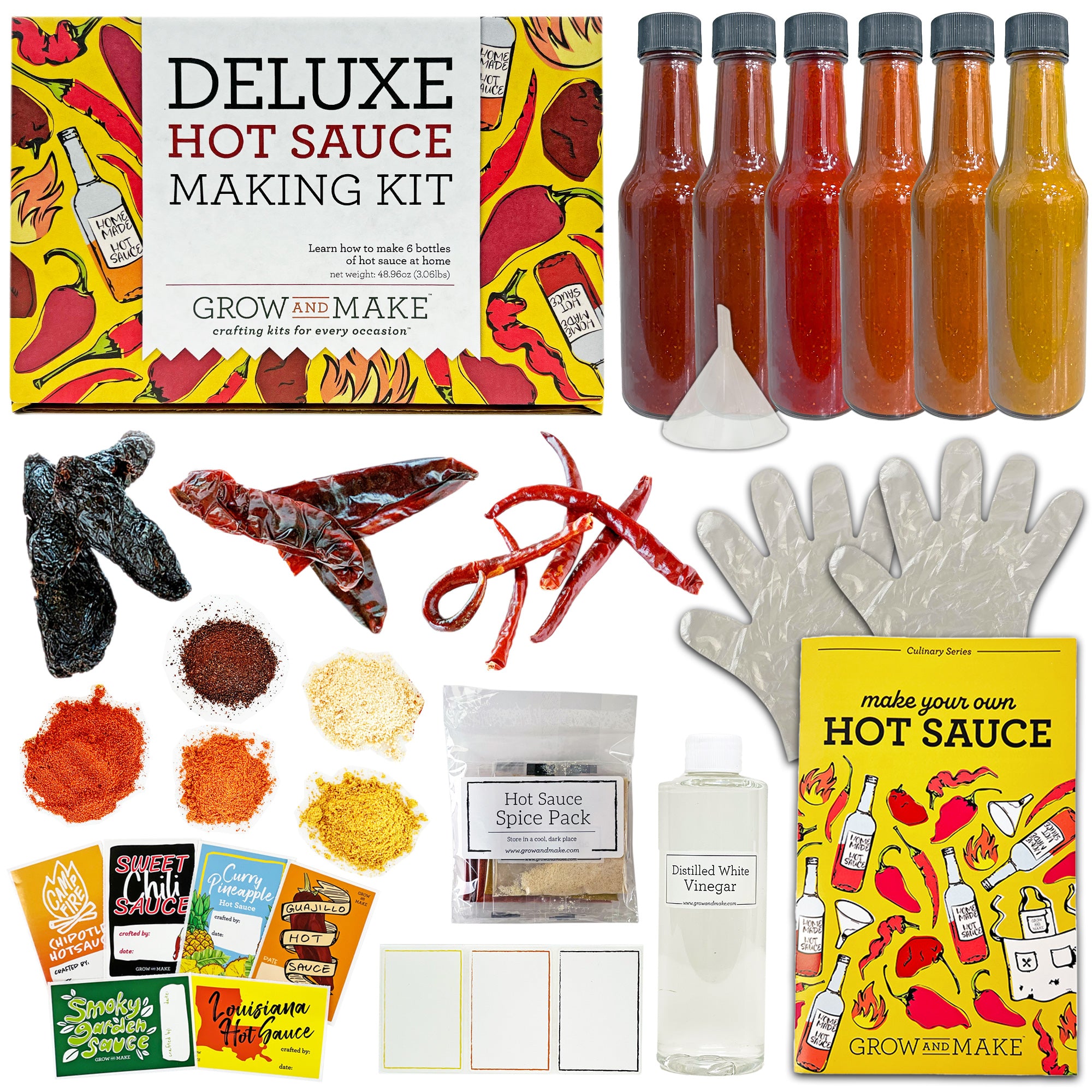 Contents of DIY Hot Sauce Making Kit 