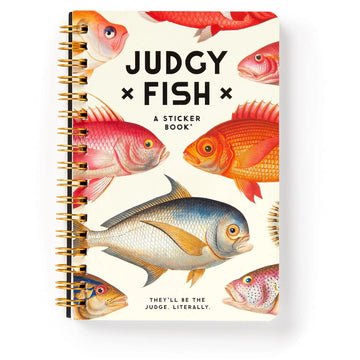 Judgy Fish Sticker Book - Judgy Fish Sticker Book with colorful fish illustrations, unique Canadian handmade gift.