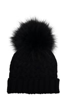 Cable Knit Hat with XL Racoon Pom (adult) - various colours-1