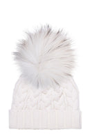 Cable Knit Hat with XL Racoon Pom (adult) - various colours-3