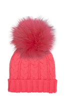 Cable Knit Hat with XL Racoon Pom (adult) - various colours-4