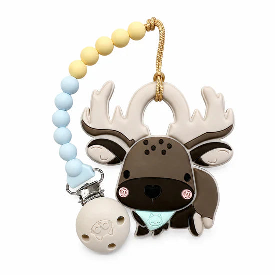 Moose Pacifier Clip Teether Set (Loulou Lollipop)