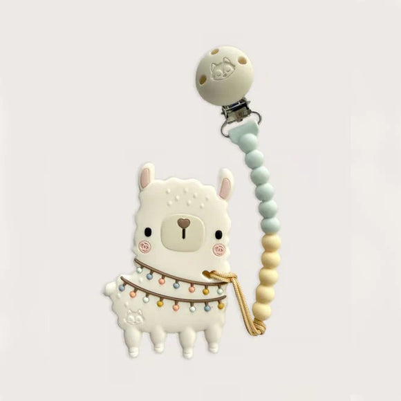 Llama Pacifier Clip Teether Set (Loulou Lollipop)