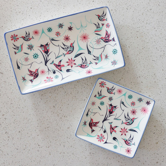 Rectangular Platter - Hummingbirds