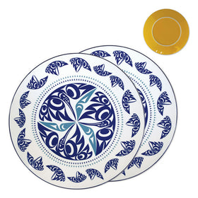 Porcelain Art Dinner Plates (Set of 2) - Hummingbirds