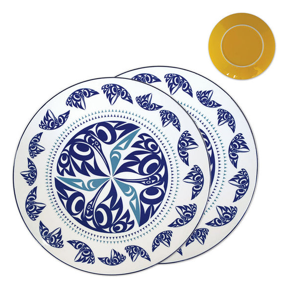 Porcelain Art Dinner Plates (Set of 2) - Hummingbirds