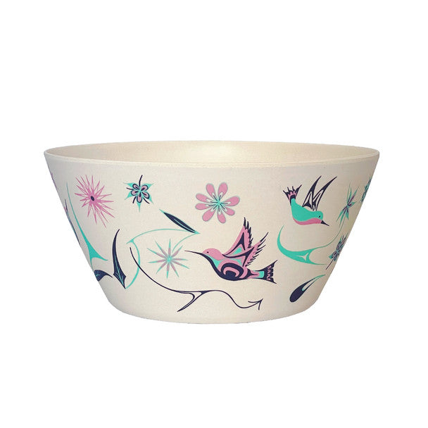 Bamboo Bowl (10") - Hummingbirds