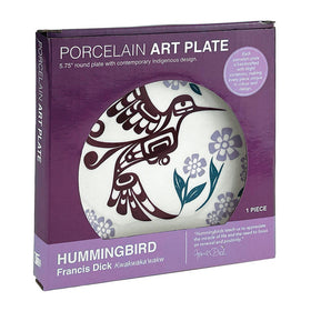 Porcelain Art Plate - Hummingbird (Purple) - 0