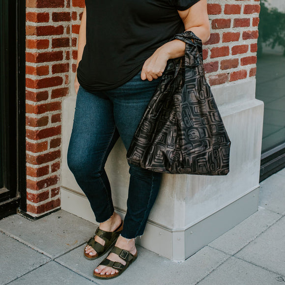 Foldable Shopping Bag - Eagle Crest (Black)