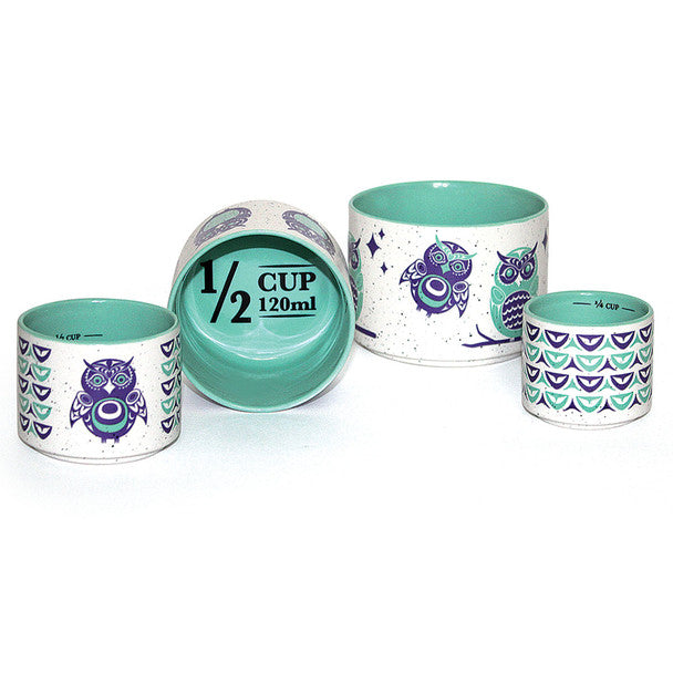 Ceramic Measuring Cup Set - Owls