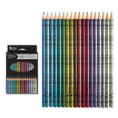 Metallic Coloured Pencils - Feather - Set of 18 handmade Canadian metallic colored pencils with feather design, unique gift packaging.