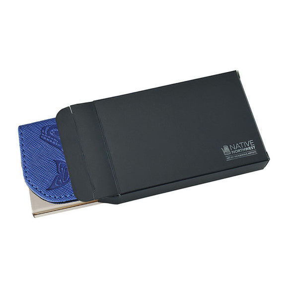 Card Holder - Whales - Blue