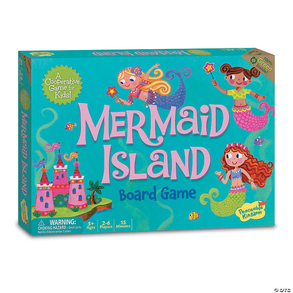 Mermaid Island Game - Mermaid Island board game with colorful mermaid illustrations, unique handmade Canadian kids gift.