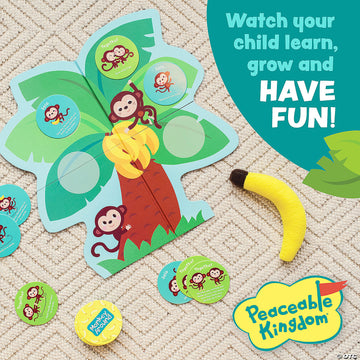 Monkey Around Time Game - Handmade Canadian Monkey Around Time Game with colorful monkey-themed board and banana timer, unique gift for kids ages 4+.