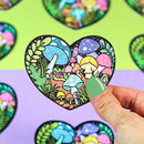 Forest Mushroom Heart Vinyl Sticker-1