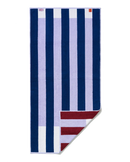 Offset Stripe Bath Towel: Studio Navy, Lilac, Workshop White-1