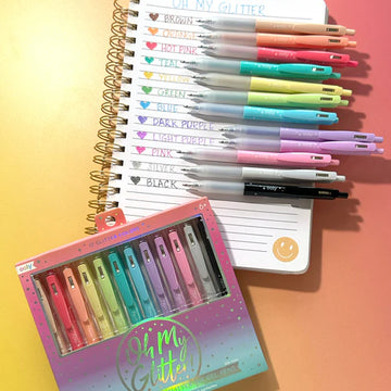Oh My Glitter! Retractable Gel Pens - Set of 12 - 0