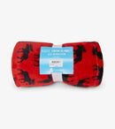 Moose On Red Fleece Blanket-2
