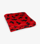Moose On Red Fleece Blanket-1