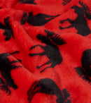 Moose On Red Fleece Blanket-3