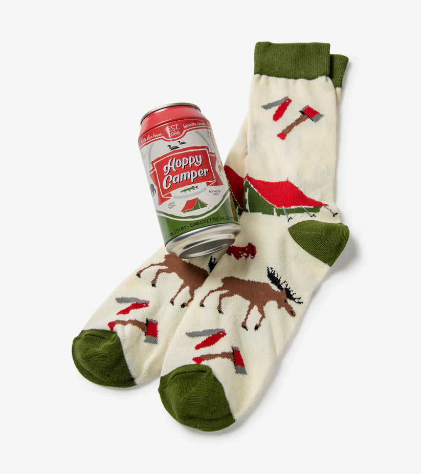 Hoppy Camper Men's Beer Can Socks