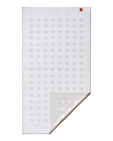 Polka Dot Bath Towel in Ceramic Clay, Workshop White