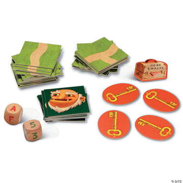 Race To The Treasure Game - Race To The Treasure game pieces with handmade Canadian wooden dice, colorful cards, and key tokens perfect as a unique gift.