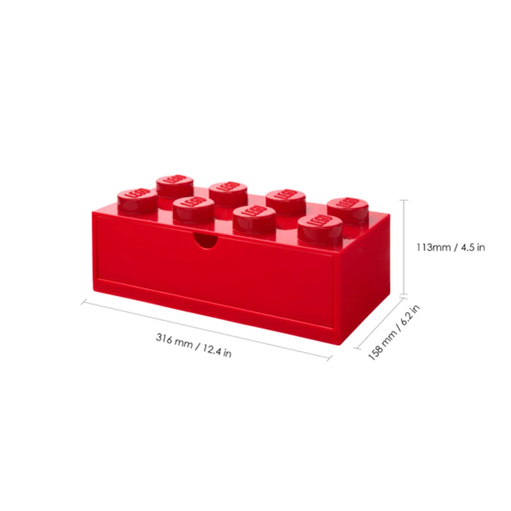 Lego 8 Knob Desk Drawer (red or blue)